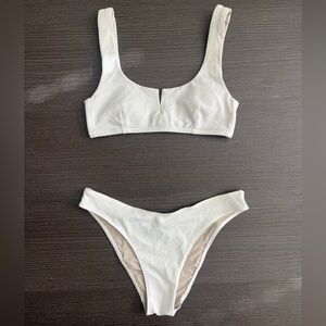 Lululemon White Textured Bikini Set